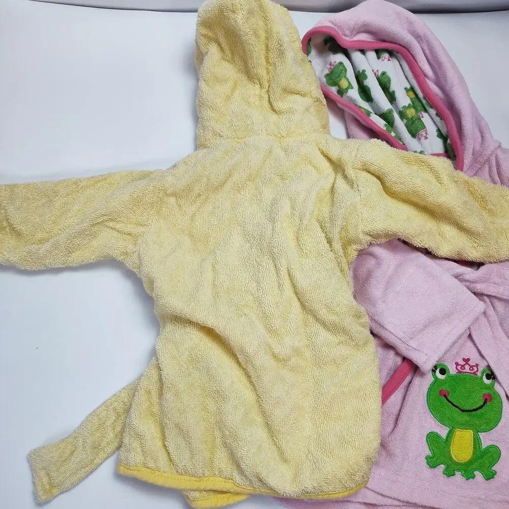 Baby Hooded Bath Robe Bundle 0–9M Duck & Frog Luvable Friends Carter’s